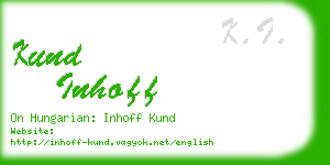 kund inhoff business card